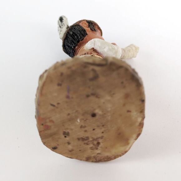 Vintage Native American Indian Boy with Horn & Canoe Resin Figurines - Picture 4 of 7